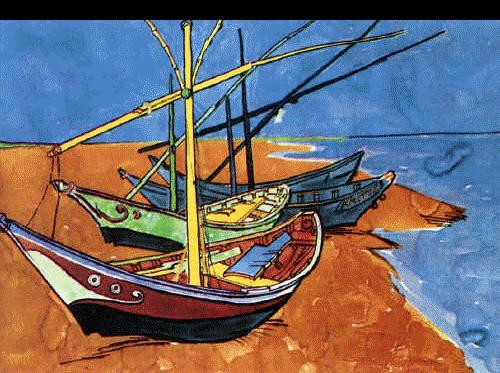 Vincent Van Gogh Boats on the Beach of Saintes-Maries